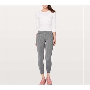 Lululemon Train Times 7/8 Pant *25" Heathered Black Sz 4 Luxtreme Comfort Active